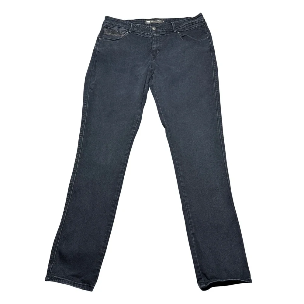 Levi's Demi Curve Classic Rise Skinny Jeans Black Wash Denim Size‎ 33